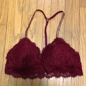 Dark red aerie bralette